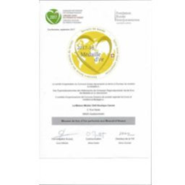 Médaille d'Or pour la Muscatine au Concours Suisse des Terroirs !